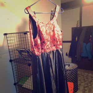 Dark peach pink and black dress